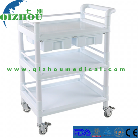 ABS Multi-function Beauty Salon Clinic Nursing Trolley With Drawer
