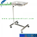 Adjustable Stainless Steel Medical Mayo Table, Hospital Instrument Operation Trolley