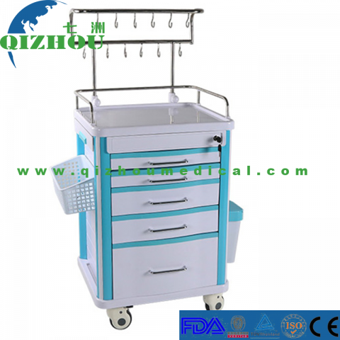 China Manufacturer Hospital Emergency Infusion Cart Medical Injection Nursing Trolley Price