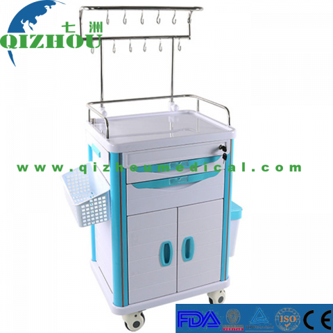 High Quality ABS Hospital Medicine IV Cart Infusion Trolley Treatment Trolley With Draws For Hospital Clinic