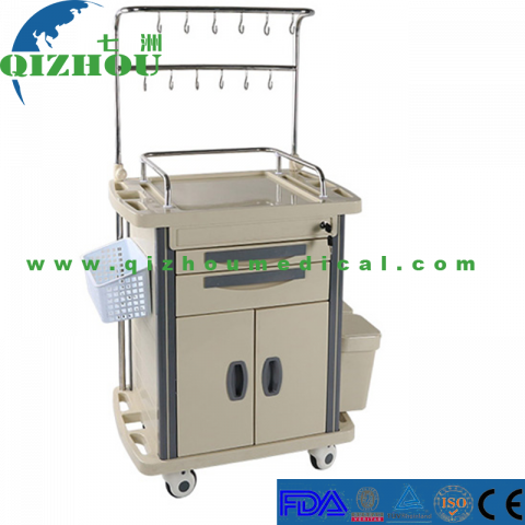 Hospital ABS Plastic IV Pole Infusion Trolley