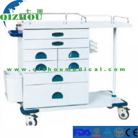 Hospital Anesthesia Trolley Cart Plastic Steel