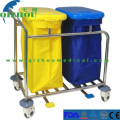 Hospital Dirty Laundry Dressing Linen Handle Cleaning Cart Trolley with Dust Bag