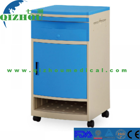 Hospital Furniture ABS Bedside Medical Storage Cabinet on Wheels