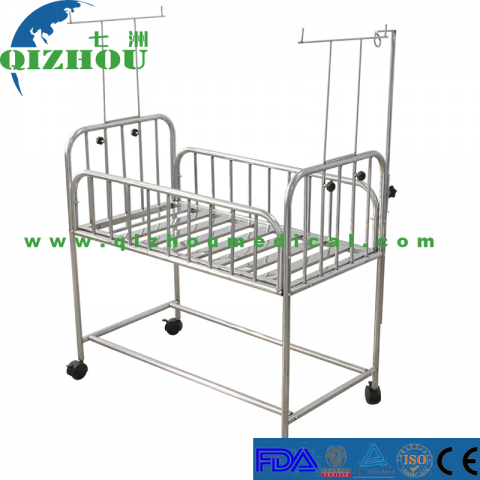 Hospital Furniture Supplier Stainless Steel Medical Baby Cot Baby Bed