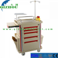 Hospital Medical Equipment Operating Room Emergency Trolley ABS Medical Trolley With Drawer Medical Emergency Trolley Equipment