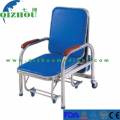 Hospital médico plegable dormir acompañar a la silla de acero inoxidable asistente cama silla cum