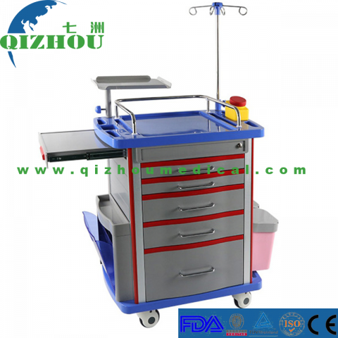 Hospital Nursing Medical ABS Emergency Cart With Disposable Lock