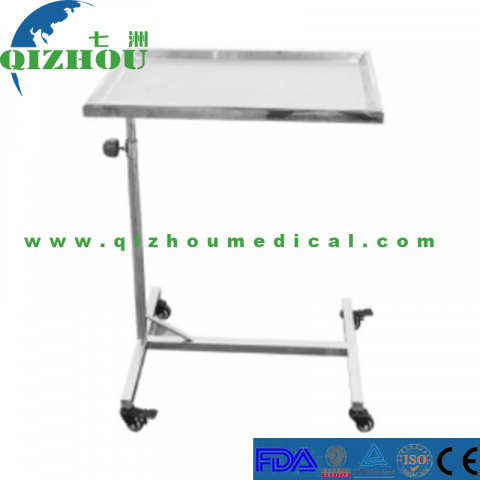 Hospital Stainless Steel Adjustable Mayo Trolley