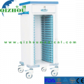 Hospital Use Plastic Steel Medical Record Cart Trolley