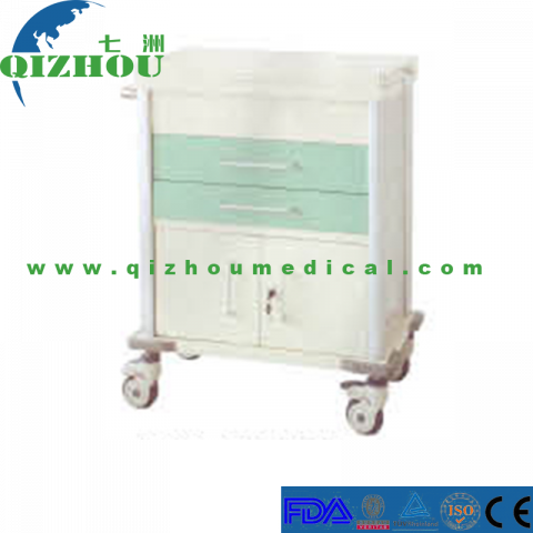 Hot Sale Medical Steel and Plastic Emergency Trolley