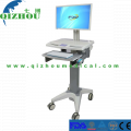 Nursing Adjustable Height ABS Medical Cart Workstation Laptop Hospital Computer Mobile Cart Trolley For Sales