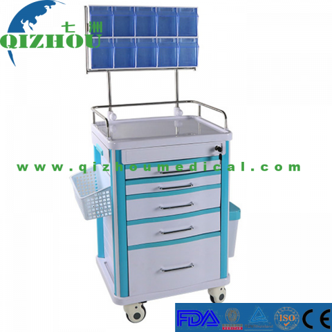 Plastic Anesthesia Cart, ABS Cart Medicine Dispensing Medical Trolley