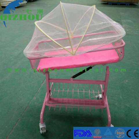 Safe Comfortable Adjustable Mobile Plastic Medical Children Baby Cart Trolley Hospital Bed
