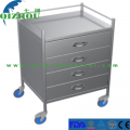 Stainless Steel Hospital Medical Resuscitation Trolley Cart