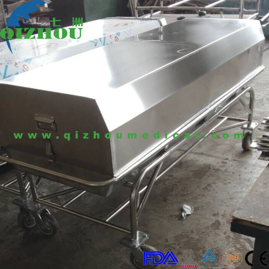 Stainless Steel Movable Covered Corpse Pusher For Hospital Funeral Home Community - Click Image to Close