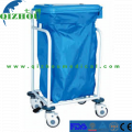 Super Quality Movable Iron Spray Plastic Material 1 bag Medical Waste Trolleys/Medical Waste Linen Trolley