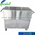 Two Door Stainless Steel Case Carts Trolley For Medical CSSD