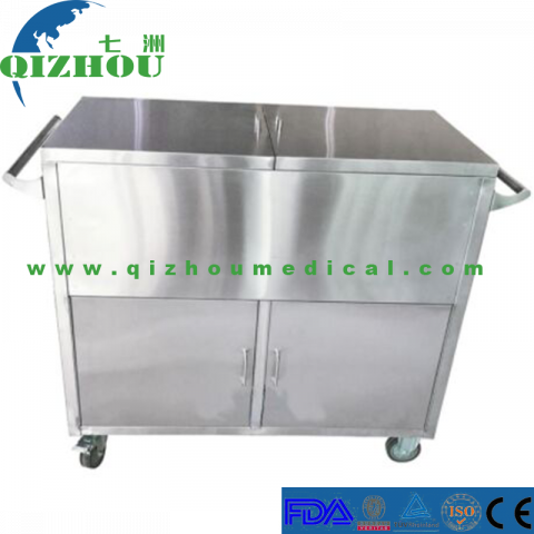 Two Door Stainless Steel Case Carts Trolley For Medical CSSD