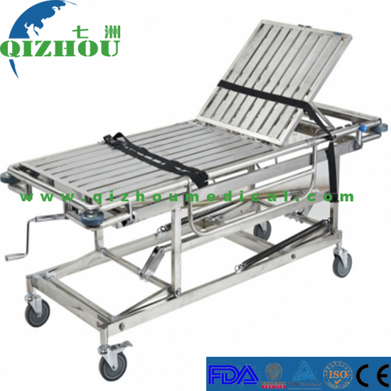 China Stainless Steel Patient Ambulance Hospital Stretcher Trolley With 4 Small Wheels​​​​​​​ - Click Image to Close