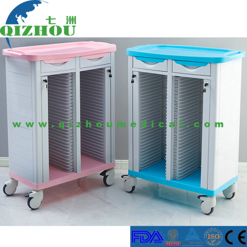Hospital ABS Medical Record Cart | Medical Record Cabinet | Medical Record Folder Trolley