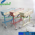 Hospital medical Steel-plastic Anti-overflow Baby Slope Mobile Nursing Crib Bed