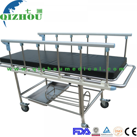 Multifunctional Stainless Steel Four-Wheel Cart Trolley With Guardrails