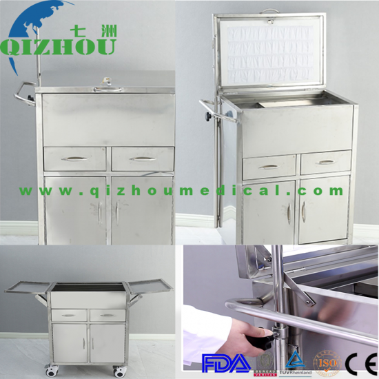 Stainless Steel Medical Emergency Rescue Medication Delivery Anesthesia Cart - Click Image to Close